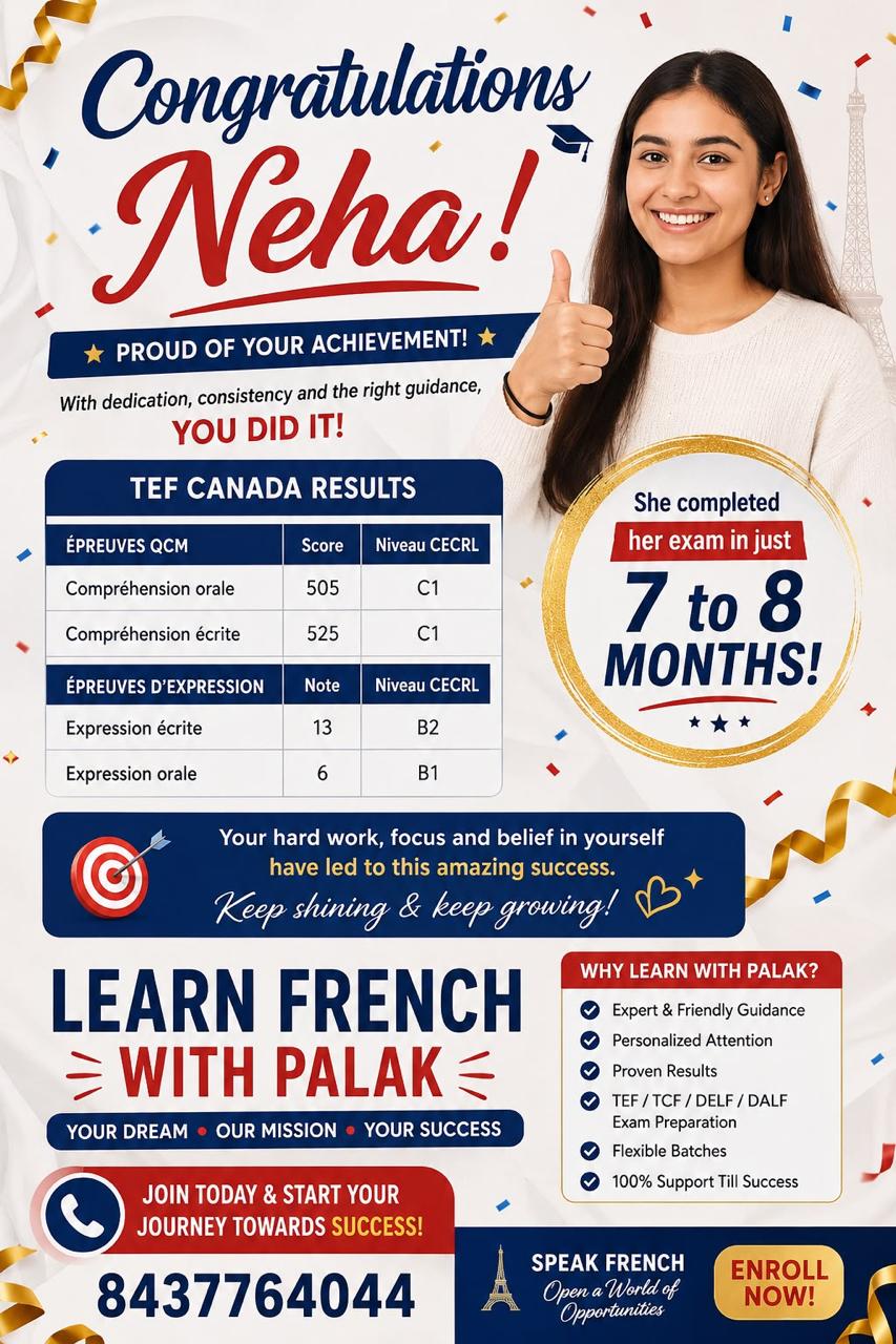 Student French Test Result 2